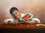 Estevao Silva Boy with a watermelon oil